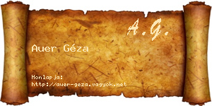 Auer Géza névjegykártya