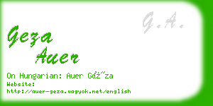 geza auer business card